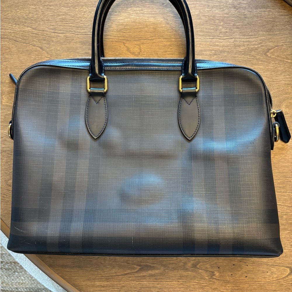 Burberry Black and Gray Men's Briefcase